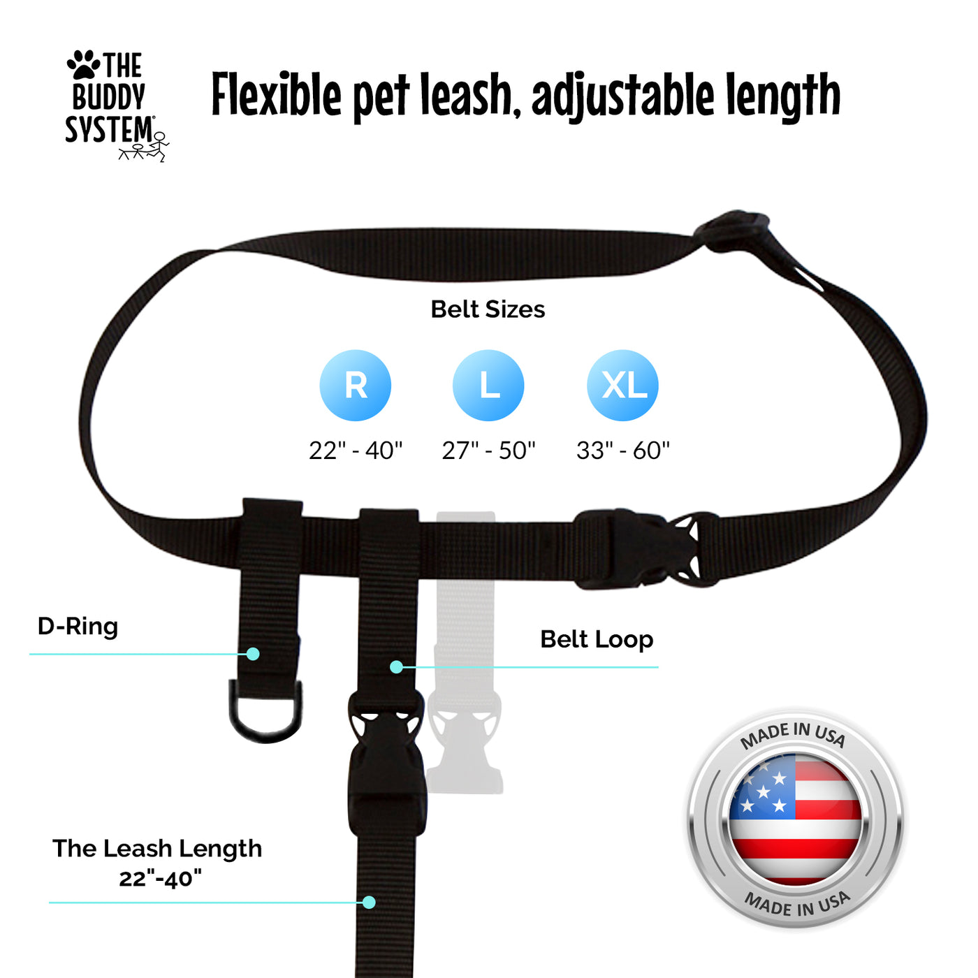 flexible pet leash with adjustable length