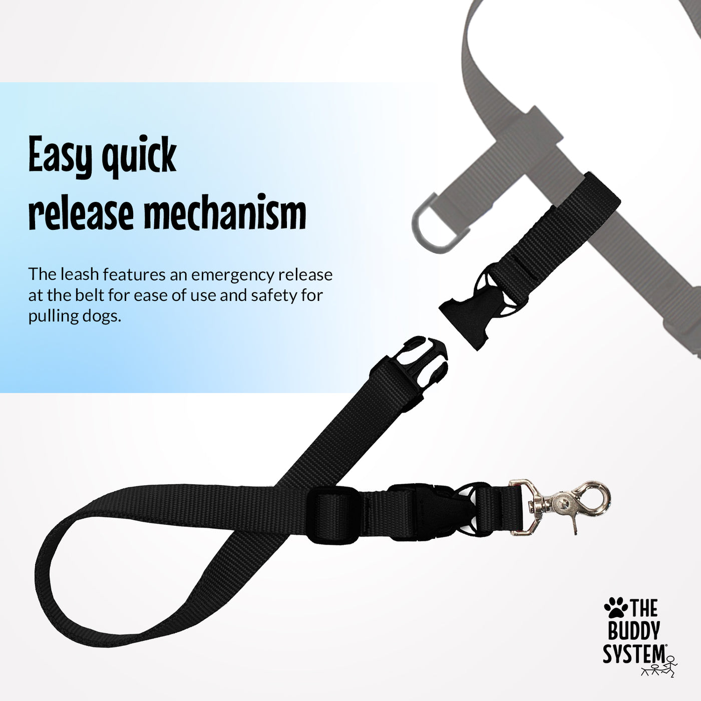 hands free dog leash with easy quick release mechanism