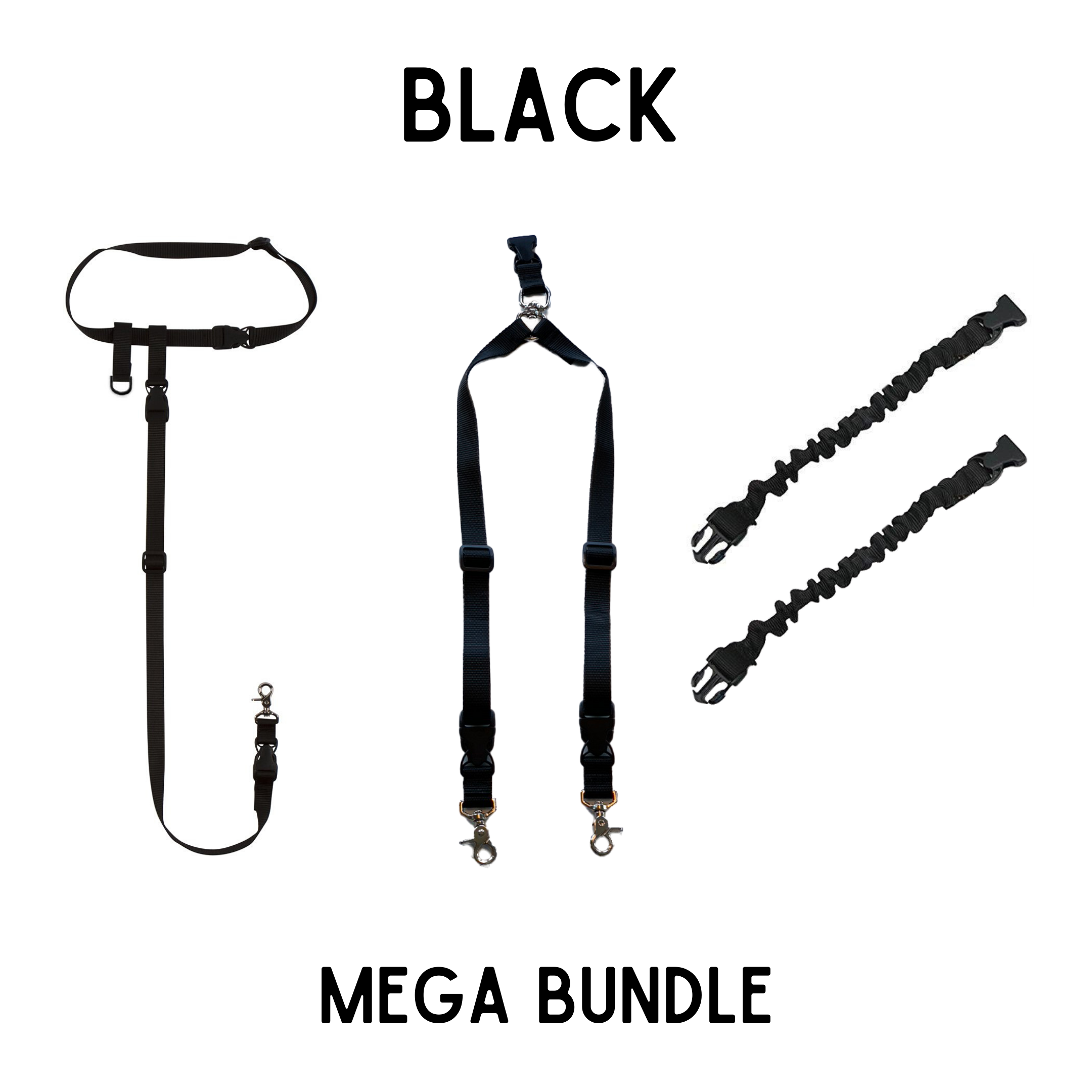 BUNDLE - Regular Dog Leash, Double Buddy + 2x Lunge Busters