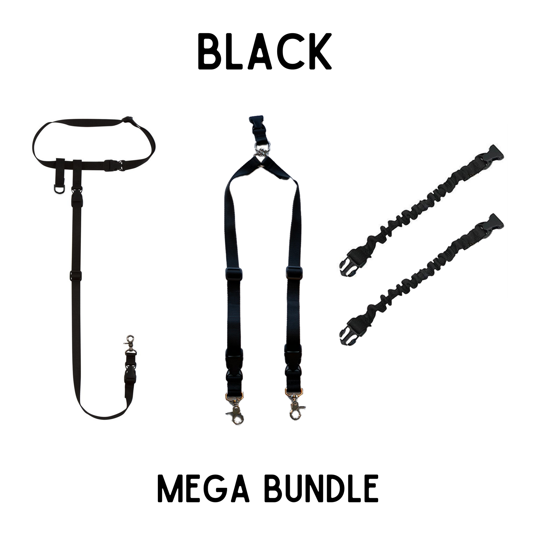 BUNDLE - Regular Dog Leash, Double Buddy + 2x Lunge Busters