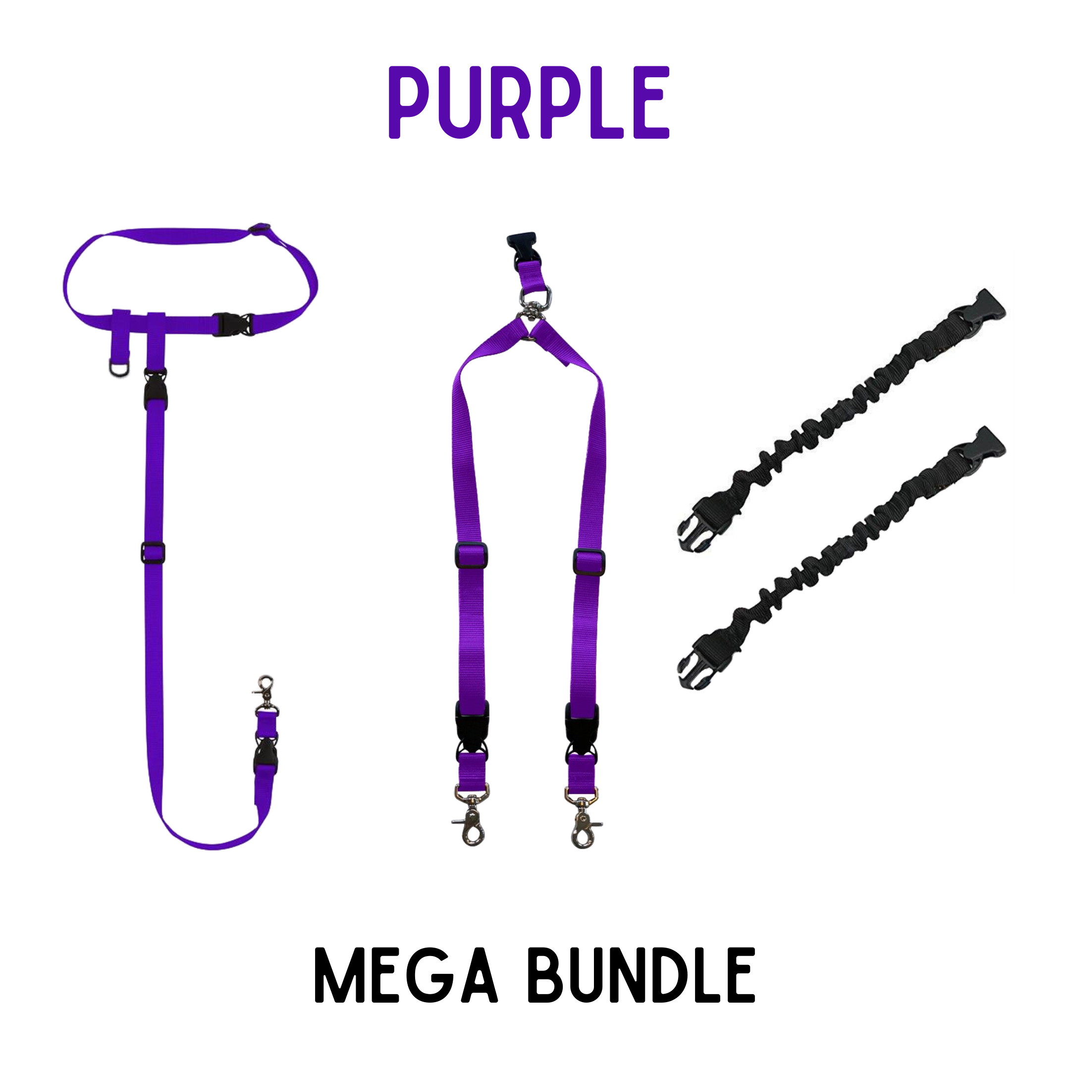 BUNDLE - Regular Dog Leash, Double Buddy + 2x Lunge Busters
