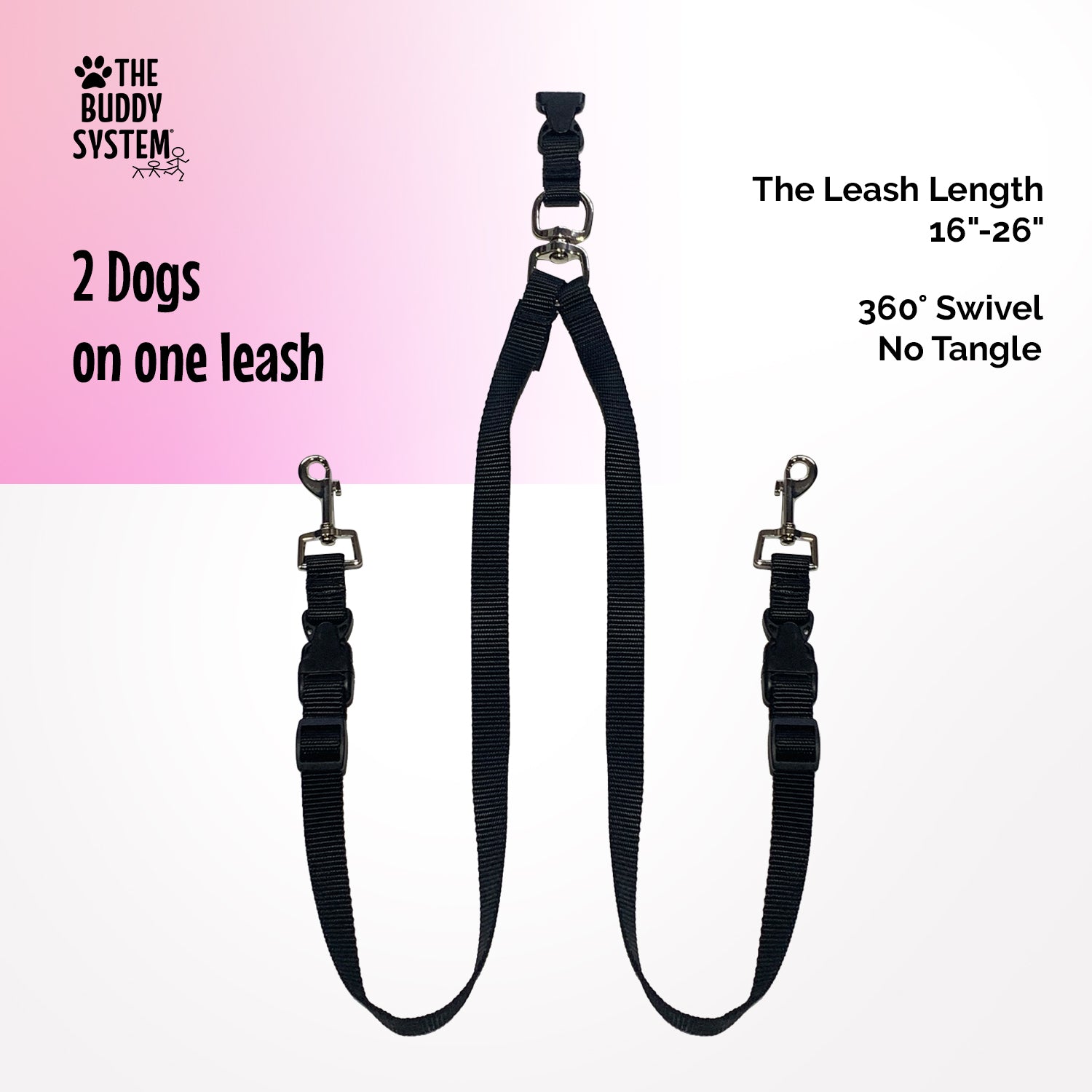 The Buddy System Double Buddy Hands Free Dog Leash Accessories, Fits All Our Dog Leashes, Versatile Leash System for Runners, Joggers and Dog Owners, Made in USA- Small Dog System
